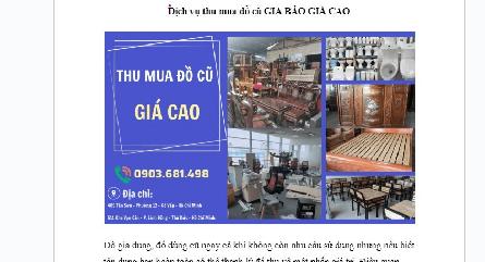 Dịch vụ thu mua đồ cũ GIA BẢO GIÁ CAO